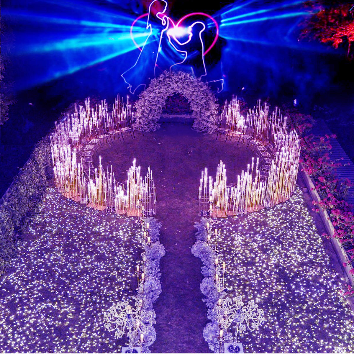 Itālijas kāzas ar lazer šova ceremoniju Italy wedding with lazer show ceremony